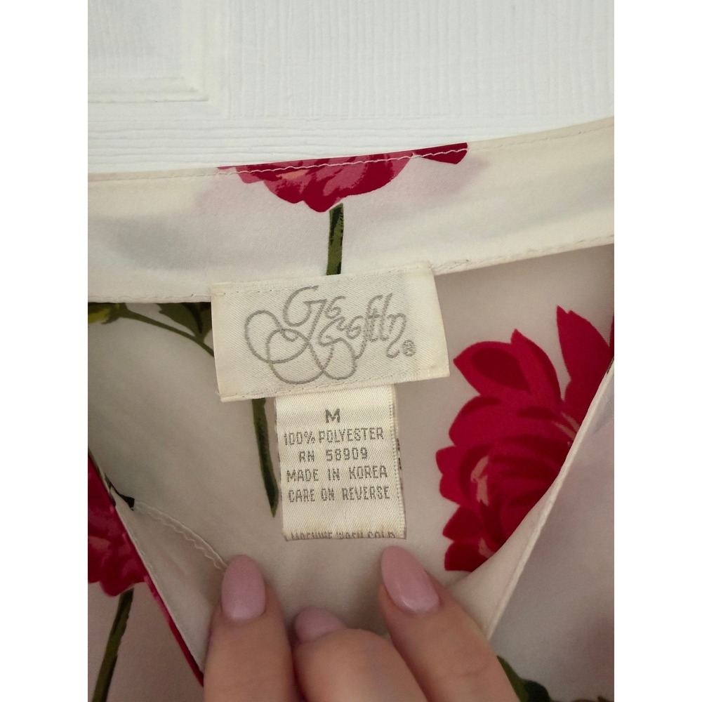 Vintage Go Gently Sheer Rose Slip Dress‎ Romantic 90s Whimsy - Picture 3 of 3